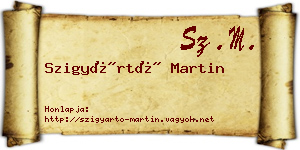 Szigyártó Martin névjegykártya