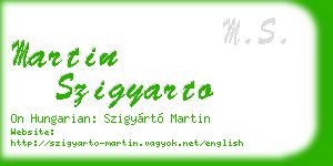 martin szigyarto business card